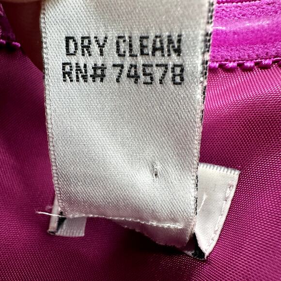 Cache Evening Gown Chiffon Strapless Maxi Sweetheart Empire Waist Magenta 4 - Picture 4 of 8